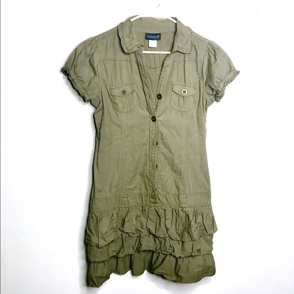 VENUS Jade Green Short Sleeve Dress
